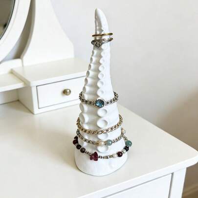 1pc 3D Printed Octopus Tentacle Jewelry Stand, Ring Display Holder, Asymmetrical Shape Design Jewelry Rack, Ocean Series Jewelry Organizer For Rings, Necklaces, Holiday Gift, Women Gift