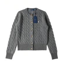 Polo Ralph Lauren Classic Embroidered Wool Cardigan  ,Women's Knitwear - 灰色 - 查看 9