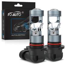 TOAUTO 2个H7 H11 9005/9006 LED投影汽车大灯灯泡，带透镜和CANBUS总线，高功率80W，250000流明，3570 CSP芯片，涡轮LED H7二极管灯泡，1:1即插即用 - A - 查看 12