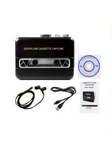 Máy nghe băng cassette cổ điển cầm tay - Chuyển đổi băng cassette sang MP3 với chức năng tự đảo chiều, nguồn điện kép (USB/Pin) & loa tích hợp, cắm là chạy cho Windows/IOS, bao gồm tai nghe, chất lượng âm thanh stereo độ trung thực cao, thích hợp cho những chuyến du lịch hoài cổ, thể thao, văn phòng, bảo vệ bộ sưu tập băng cassette cũ, món quà lý tưởng cho những người yêu âm nhạc. - Nhiều màu - Xem 13