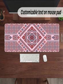 图案桌垫，适用于家庭和办公室的加长型大型鼠标垫、大型游戏鼠标垫、笔记本电脑键盘垫，底部采用防滑橡胶材质，边缘缝合加固。 - 彩色 - 查看 4