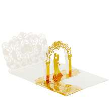 5sets/Pack Laser Cut Wedding Invitations, 3D Bride & Groom Greeting Cards With Heart Designs (Includes 5pcs Cover & 5pcs Blank Inner Cards), Engagement Party Invitations - Multicolor - View 4