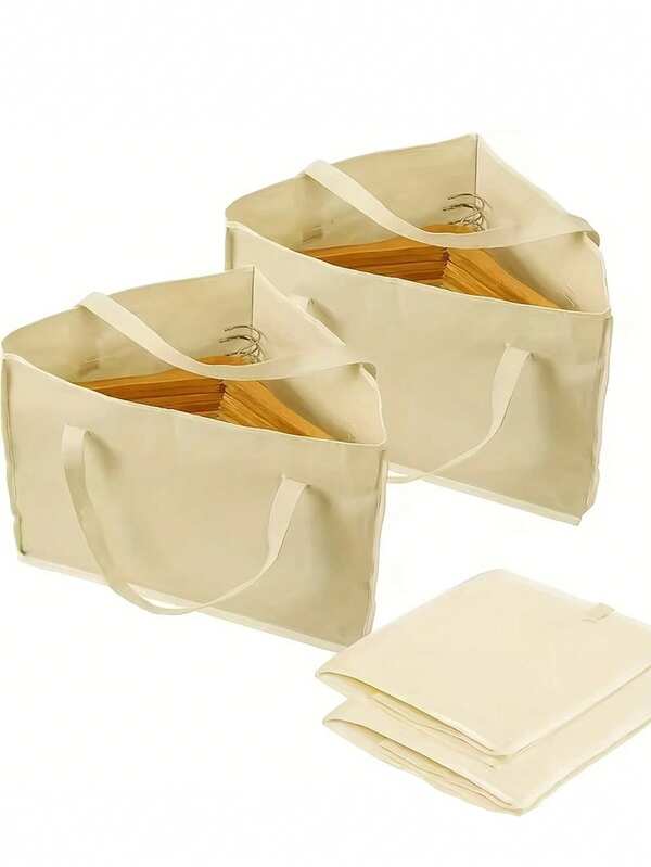 2pcs Large Capacity Oxford Cloth Hanger Storage Bags, Portable Multi-Function Clothes And Accessories Organizer Bags