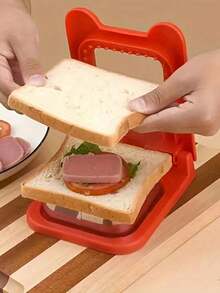 1pc Stainless Steel Square/Round Sandwich Bread Toast Cutter Mold Maker Tool - Red - View 3