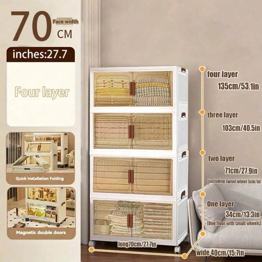 Aufbewahrungskisten mit Deckel - Klappschrank Nr. 1 (4 Ebenen) - Übersicht 1