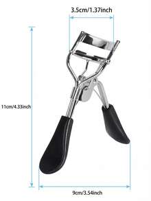 1pc Eyelash Curler With Comb, Suitable For All Eye Shapes, Curved Eyelash Curler, Natural & Long-Lasting, Women Makeup Gift - Black - View 10
