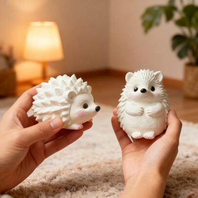 2pcs Resin Silicone Mold - Hedgehog Set (Standing & Laying Pose) For Easy Demolding, Multi-Purpose & Reusable Use | Candle Making Mold, DIY Epoxy Resin & Clay Plaster Craft For Desk Decor, Holiday Ornaments | Ideal For Resin Artisans & Home Decor Enthusiasts