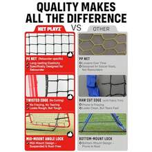 Superior Bronz Soccer Rebounder Rebound Net Kick-Back 3.3X3.3FT Football Training Gifts Aids Equipment For Teens All Ages Portable 6 Adjustable Angles - Red - View 4