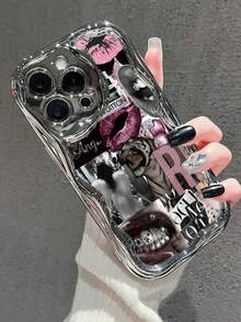 Lips Lip Patchwork Painted Electroplated Cream Texture Painted Soft Case Compatible With IP17/IP17PROMAX/Iphone16//Iphone16pro/Iphone16promax/Iphone15/ XR /7p8p/P12promax/P13promax/P14PROMAX /P13/P14/P11/P12/P14 Women Soft Anti-Fall XS/S/XSMAX/78GES2, Cute & Fashionable Thick Phone Case Cover - Multicolor - View 3