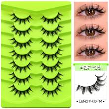 Lasvirey 7 Pairs Natural Look Soft Fake Lashes Cat Eye Lashes Wispy Criss-Cross Eyelashes Luxury Volume Full Strip Lashes Natural Air Feeling False Eyelashes,Daily Makeup&Vocation - Black - View 12