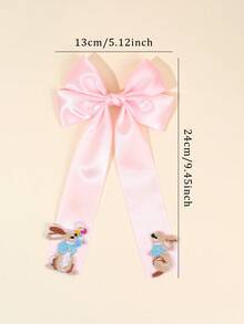 1 Stück Osterhasen Haarbögen für Mädchen, große Haarclips mit Hasenbestickung, süße Seidenhaarklemmen im Stil für Festivals, Partys, Urlaubsoutfits, Teenager Haaraccessoires - Verschiedenfarbig - Übersicht 9