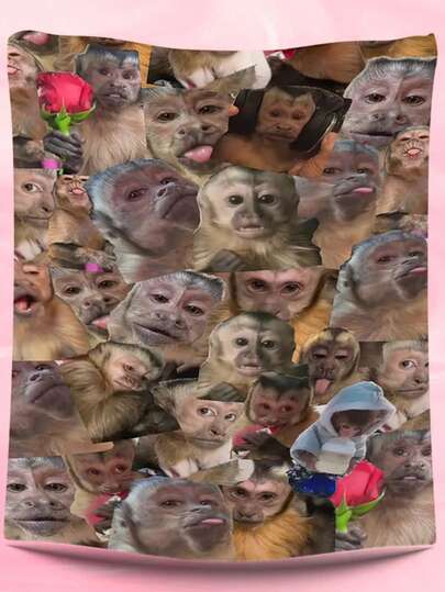 Frazada Monitos Ultra Suave Manta de Franela Acogedora con Ilustración Fantástica Vibrante For Bed Old School Style, Súper Suave y Cálida, Ideal para Acurrucarse en el Sofá o como Colcha Decorativa, Diseño Único con Estampado, Excelente Idea de Regalo