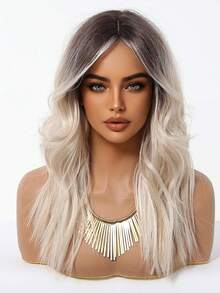 Tóc giả bob gợn sóng màu vàng ombre 20 inch, dành cho nữ - Dài đến cằm, rẽ ngôi giữa, sợi tổng hợp chịu nhiệt, vẻ ngoài tự nhiên, tóc giả màu vàng, cần thiết cho các dịp làm đẹp, lý tưởng cho người mới bắt đầu, chất lượng cao, tóc giả nữ, sử dụng đa năng cho hàng ngày, tiệc tùng, cosplay, lễ hội, thanh lịch và thời trang. - Tóc vàng ombre - Xem 3