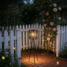 1 pieza Lámpara de pie solar de ratán nórdico | Lámpara solar inalámbrica | Iluminación decorativa para interiores/exteriores | Adecuada para el hogar, el jardín, la terraza | ¡Ideal para las noches de San Valentín, Ramadán y el Festival de Primavera! - Multicolor - Ver 5