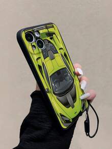 Car Black Perforated Edge Painted + Rubber Wrist Strap Shockproof Phone Case Compatible With Iphone 14, 14 Pro, 14 Pro Max, Cartoon 13, 13 Pro, 13 Pro Max, Cartoon 11, 11 Pro Max, Painted 12, 12 Pro, 12 Pro Max, Shockproof XR, Cartoon 7/8, Suitable Compatible With Iphone 15, 15 Pro, 15 Pro Max, 16, 16 Pro, 16 Pro Max, S21, S23, S23 Ultra, S24, S24 Ultra, S25, S24 Plus, S25 Plus - Multicolor - View 3