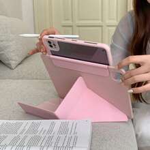 Ốp bảo vệ máy tính bảng 3 trong 1 tối giản, màu trơn, có nam châm, dễ thương, tương thích với Apple iPad thế hệ thứ 11, iPad Pro phiên bản mới 2025, iPad thế hệ thứ 10, iPad Air 7/6, 11 inch, có khe cắm bút cảm ứng, chống cong vênh, ốp bảo vệ máy tính bảng thời trang dành cho nữ. - Nhiều màu - Xem 9