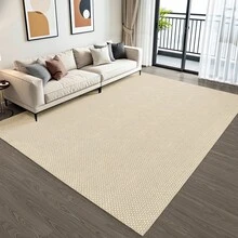 Synthetic Sisal Rug With Cotton, Large, 3.00 X 2.00m, Geometric, Modern, Minimalist, Natural, Pileless, Handmade, Lightweight, Practical, Non-Slip, Washable - Honeycomb - View 1
