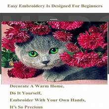 LaoJieYuan 2026 New Style Cross Stitch Cute Cat DIY Embroidery Kit Printed Needlework Handicraft DIY Full Decorative Painting Craft Wall Art Home Decor Gift Cross Stitch Diy Kit Crafts Embroidered Embroidery Kit Cross Stitch Kits Crochet Kit Punch Needle Kit Sewing Accessories Sewing Kit Embroidery Thread Craft Kit Stitch Stuff Sewing Patterns Crochet Craft Supplies Embroidery Kit Beginners Sewing Pattern - 需要自己繡-不含框架 - 查看 3