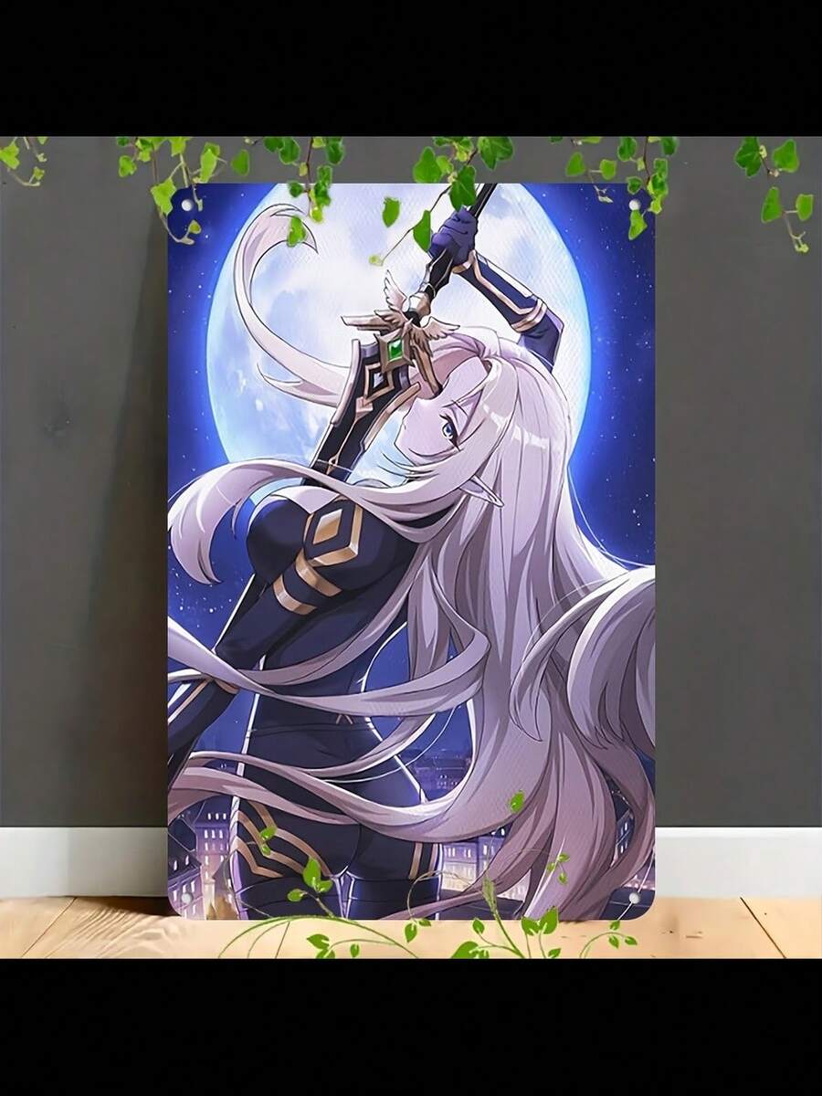 2D Flat, 1pc The Eminence In Shadow Anime Poster - 2D Flat Wall Decor With Female Character Action Pose & Shadow - Durable Aluminum Metal Sign For Game Room, Bedroom, Office - Manga Art Gift For Hallowe - Hoạt hình - Xem 1