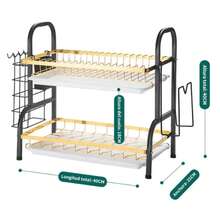 Escurridor Trastes BOWL RACK De Trastes Inoxidable 2 Niveles De mesa. Posee 2 niveles. Dimensiones: 25cm de ancho x 40cm de largo x 40cm de alto. - Multicolor - Ver 2
