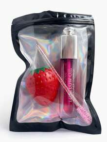 Set labios glow – lip oil sin color + bálsamo fresita - Marrón - Ver 3