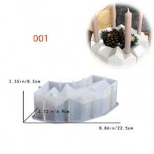 1 buc DIY mucegai de lut stil nordic casă combinație mucegai de ipsos casă, sfeșnic, vază de flori, recipient pentru lumânări, mucegai de silicon, mucegai de rășină epoxidică, potrivit pentru DIY lucrat manual, recipient pentru depozitarea bijuteriilor, decor de sărbători - alb - Vizualizare 12