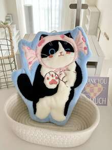 1条可爱猫咪造型多巴胺吸水性强、触感柔软的手巾，竖款设计节省空间，适合浴室和厨房装饰，色彩鲜艳，可用作浴室/厨房装饰布或厨房毛巾 - 彩色 - 查看 14