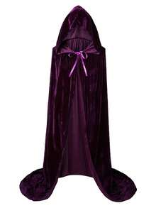 1pc Velvet Cloak, Adult Golden Velvet Witch/Wizard Cloak, Halloween Costume, Holiday Outfit, Christmas Costume - Multicolor - View 6