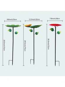 1个复古金属鸟浴盆，户外悬挂式喂鸟器，铸叶造型，防锈，铜绿垂直喂鸟站，耐用草坪庭院花园装饰，爱鸟人士用品 - K44 - 查看 3