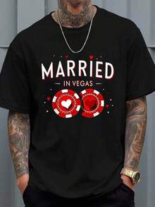 Mens Tshirts 100% Cotton T Shirts Married In Vegas Bride Club Squad 2026 Bachelorette Party T-Shirt Men Shirts Men's Fashion Print Casual T-Shirt Casual Summer T-Shirt, Comfortable Outdoor Casual Wear - Black - View 8
