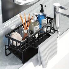 Sponge Holder - Dish Sponge And Brush Holder - Plastic, Multi-Functional, - Kitchen And Bathroom - Homeowners, Kitchen Enthusiasts - Organize Your Cleaning Tools, Keep Your Kitchen And Bathroom Tidy - Clean & Organized Bliss - Multicolor - View 2