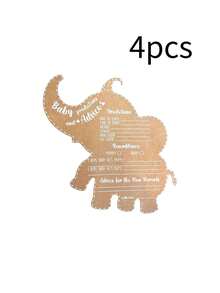 4/8pcs Gender Reveal Blessing Cards, Handwritten Kraft Paper Elephant Game Cards, Party Prediction Cards, New Party Prediction Cards, Party Booking Suggestion Cards, Party Supplies - Multicolor - View 9