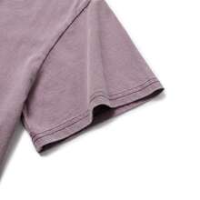 Women's Asymmetric Collar Numeric Print Knit Fabric T-Shirt, Suitable For Casual, Home, And Street Wear - Mauve Purple - View 4