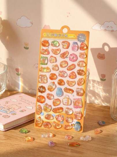 POKOJA LAND 这是一款广受欢迎的第二代3D卡通浮雕夜光贴纸，外观精美。它既是一款可爱的3D奖励贴纸，也是一份不错的装饰礼物。