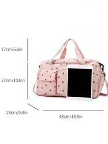 1pc Strawberry Pattern Corduroy Material Travel Luggage Bag[US-Based Shipping] Large Capacity Clothes Storage, With Separated Shoe Compartment And Wet/Dry Pouch, Detachable Adjustable Shoulder Strap, Suitable For Travel, Swimming, Sports & Fitness Back To School Supplies Bag For School School Accessories School Stuff,New Large Capacity Multi-Function Travel Bag, Cow Print, Zebra Print, Letter, Leopard Print, Unisex, Student, Fashion Casual Bag, Couple Travel Bag, Valentine's Day Gift, Waterproof Fabric, Travel Backpack, Summer, Carry-On Bag, Overnight Bag, Luggage Bag, Wet & Dry Separation, Durable, With Shoe Compartment, Easy To Fold, Expandable, Multi-Functional, Zipper, Business Trip, Travel Vacation, Backpack, Back To School,For Travel For Business For Vacation Holiday Portable Multifunction Travel Duffel Bag Weekender Bags,Holographic Duffel Bag Y2K Futurist Traveling Bag Minimalist Beach Bag For Summer Travel Essentials For Holiday Summer Accessories - Nhiều màu - Xem 10