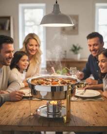 5 QT Round Chafing Dish Food Warmer - Servidor Buffet de Acero Inoxidable con Tapa Transparente y Soporte de Combustible, Chafer de Oro para Boda, Fiesta, Restaurante Catering - Paquete de 4 - Ver 3