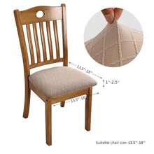 Fuloon Fundas elásticas para asiento de silla 4 piezas íbles y lavables antipolvo fundas de cojín para asiento de comedor 4 caqui - Caqui - Ver 2