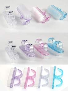 Nail Dust Cleaning Brushes With Cap, Hand Fingernail Brush Cleaner Scrubbing Kit Pedicure For Toes And Nails Men Women,For Nail Art - Multicolor - View 7