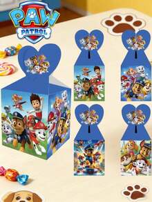 Paw Patrol 12 cutii cadou cu mânere, model Patrula Cățelușilor, cu motive animale drăguțe, cutii cadou din hârtie colorată, culori și stiluri aleatorii (12 buc/set), material hârtie kraft, cadouri, cutii cadou autoetanșabile de unică folosință, cutii cadou cu desene animate Patrula Cățelușilor, cutie de bomboane pentru petreceri surpriză de ziua de naștere, pungi cadou pentru decor de petrecere, cea mai bună cutie cadou de sărbători pentru prieteni, cutie cadou pentru decor de atmosferă de petrecere - Multicolor - Vizualizare 2