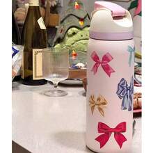 Owall'a 24oz/32oz Stainless Steel Insulated Cup, ColdCup, Special Car Cup, Coffee Cup - 粉蝴蝶結 - 查看 1