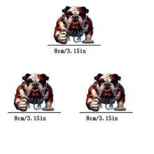 1/2/3张装耐用持久热转印贴纸，图案为凶猛的斗牛犬尖刺项圈和链条，适用于DIY T恤、卫衣、牛仔裤、连帽衫、背包、夹克、手提包、枕头等。 - L - 查看 7