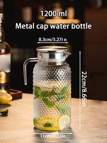1pc Large Capacity Water Pitcher With Lid And Handle, Hammered Texture, Suitable For Juice, Herbal Tea, Milk, Hot And Cold Beverages, Great For Kitchen, Dining Room, Hotel, Picnic And More - Multicolor - View 15