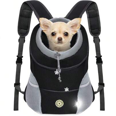 Adjustable Breathable Front Carrier Backpack For Small Dogs, With Safety Leash, Lightweight Dog Backpack Suitable For Outdoor Hiking And Cycling Cat Harness Cat Backpack Bicycle Trailer