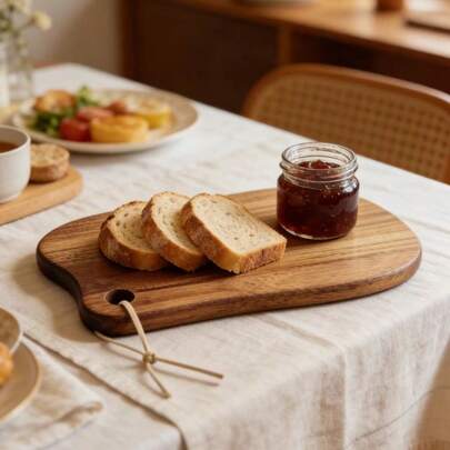 1 Stück Rosenholz Schneidebrett, Holzbrett, Hackbrett, Holztablett, Küchen Schneidebrett, Tablett, Zuhause Küche Gemüse Schneidebrett, rutschfeste Oberfläche, geeignet für Fleisch, Wurst, Käse, Gemüse, Obst, einfach zu reinigendes Design, Heimdekoration, Küchenutensilie, Küchenausstattung, Ramadan, Ostern, Thanksgiving kreatives Geschenk