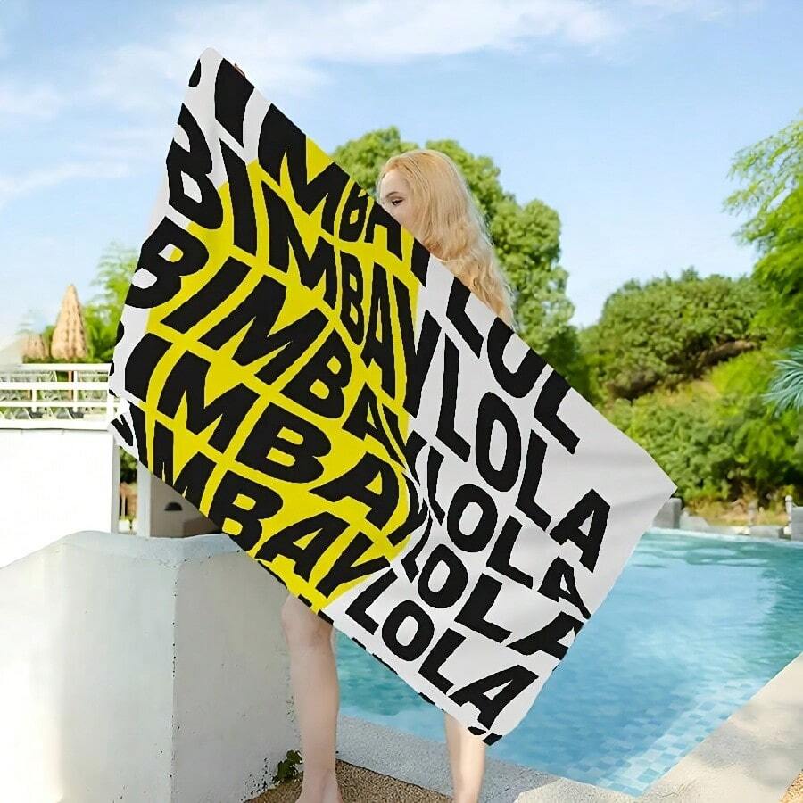 Fashion B B BimbaeS L L LolaeS Microfiber Beach Towel Absorbent Quick Dry Soft Yoga Swimming Resort Mountain Climbing Towel(1) - 白色 - 查看 1