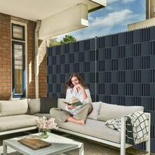 10 Rigid PVC Privacy Screen Strips, Windproof, Double Wire Fence For Garden Or Balcony. - Dark Grey - View 5
