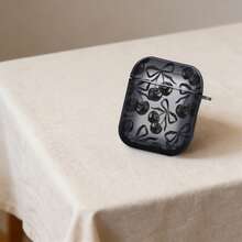 Black Cherry Design Protective Case Compatible With Apple Earphones, Transparent Black Earphone Shock-Proof Cover, Only Suitable Compatible With Apple Bluetooth Earphones - Transparent Black - View 4