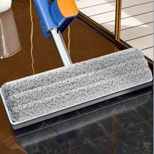 1Set Conjunto Esfregão de Microfibra com Balde Dobrável, Raspador e Desidratação - Azul, Rodízios na Base, Gancho + Sacola de Entrega, Ideal para Limpeza Residencial em Cozinha, Sala e Quarto - A - Visão 8