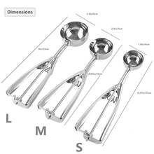 1 pieza Cuchara para helado de acero inoxidable premium - Perfecta para excavar y servir helado, utensilio de cocina - Multicolor - Ver 3