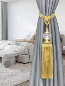 2pcs Luxury Crystal Pendant Tasseled Tie-Back Curtain Decor, Multi-Color Options, Suitable For Curtain Fixing And Decoration - 2pcs - View 5